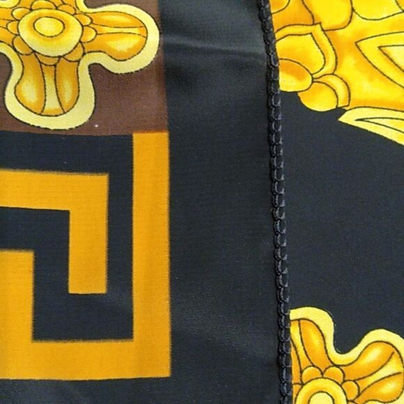 Striking Red and Gold LG Square Decorative Scarf polyester - Picture 4 of 6